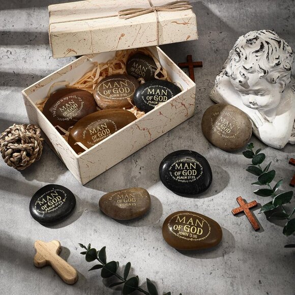 Religious Inspirational Stones 24pcs Christian Gifts for Men and Men of God - Picture 6 of 7